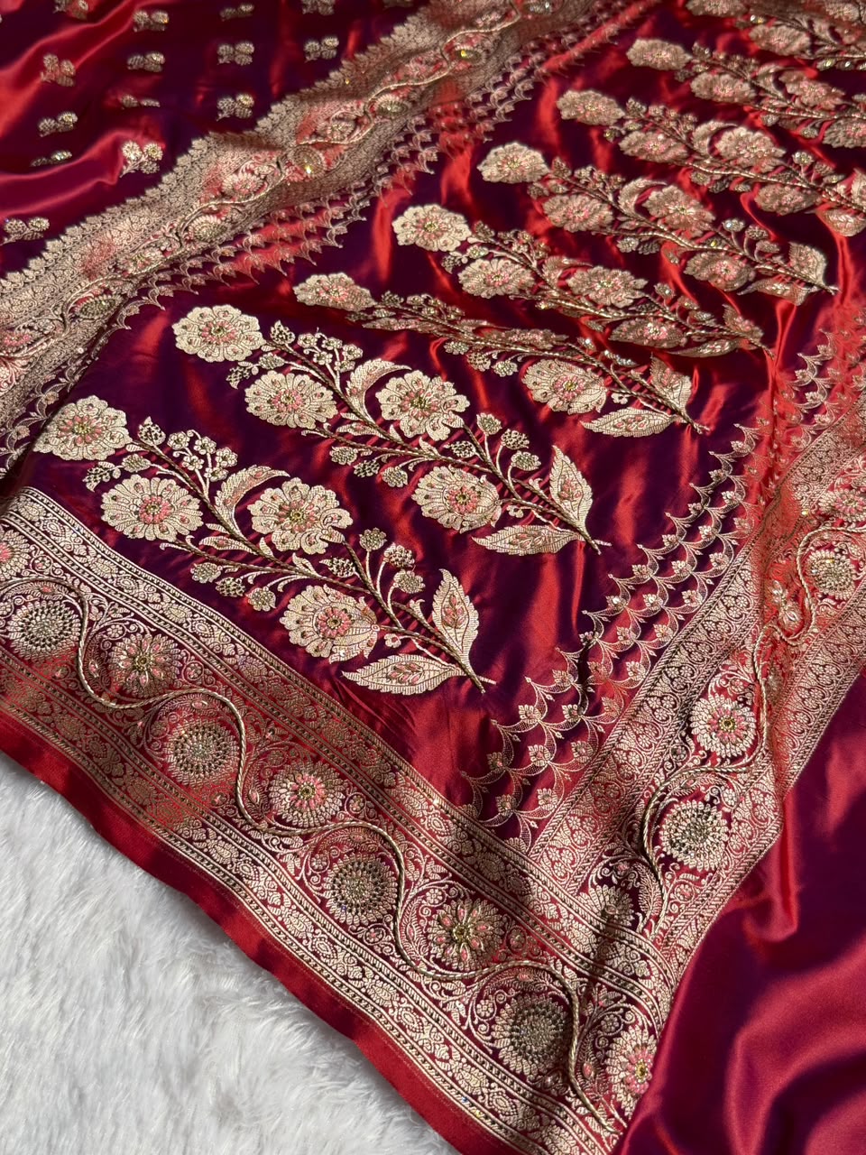 Mashru Katan Silk Saree by House of Aaira