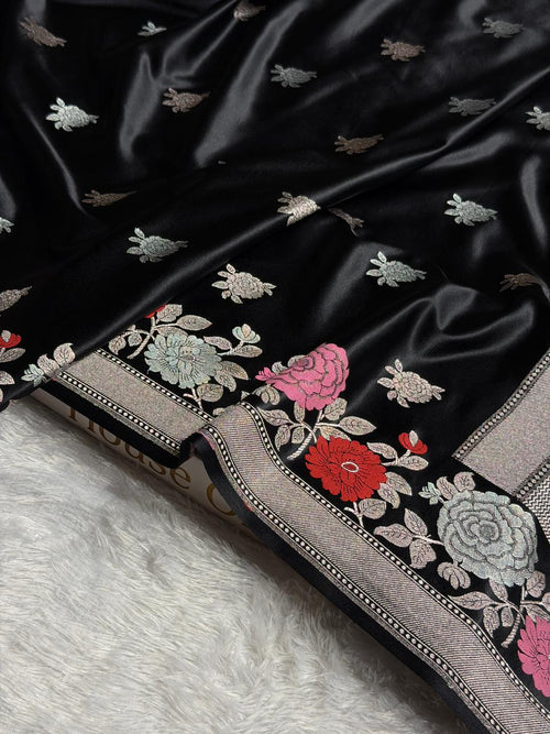 MASHRU CRAPE SATIN SAREE