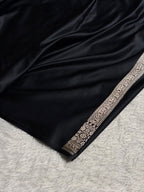 Banarasi Mashru Satin Silk Saree Booti Pattern Black Shades MSK18