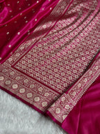 Banarasi Mashru Satin Silk Saree Booti Pattern Pink Shades MSK19