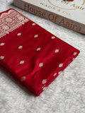 Banarasi Satin Katan Silk Saree Booti Pattern in Red Shades SK03