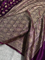 Banarasi Satin Silk Saree Booti Pattern With Swarovski Stone Work in Wine Shades BSS13