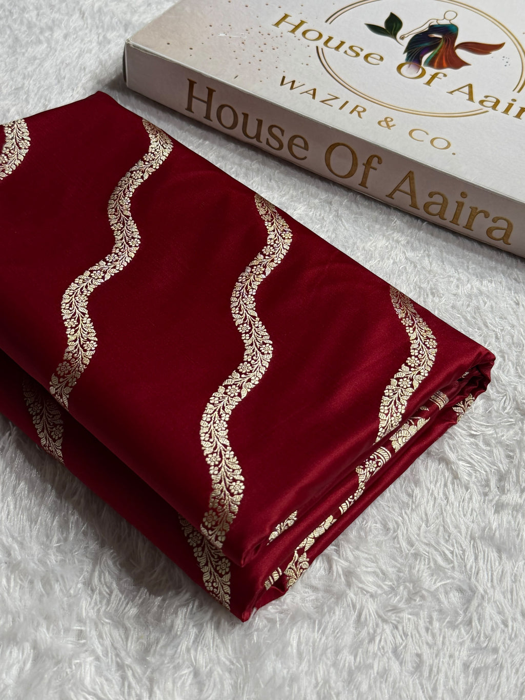 Banarasi Mashru Satin Silk Saree Cross Pattern Maroon Shades MSK12