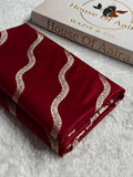Banarasi Mashru Satin Silk Saree Cross Pattern Maroon Shades MSK12