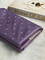 Banarasi Mashru Satin Silk Saree Booti Pattern Lavender Shades MSK27