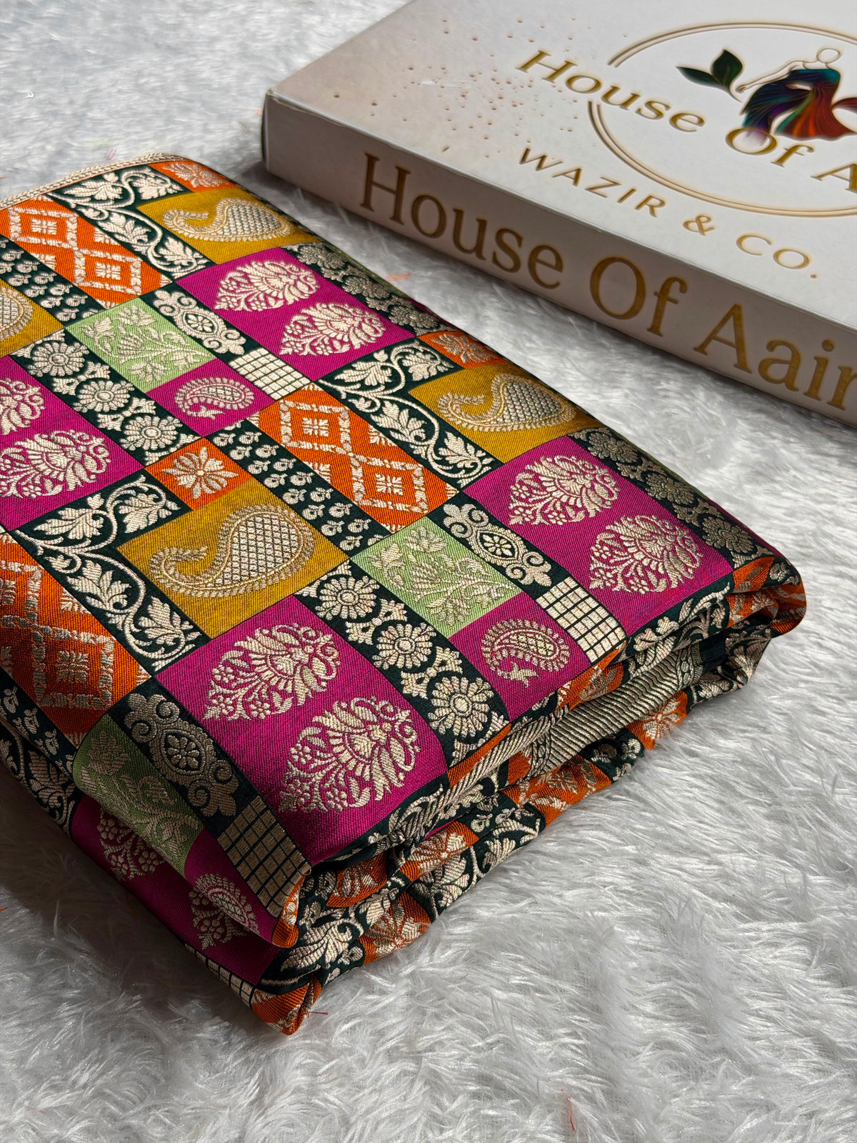 Banarasi Pure Katan Silk Saree with Minakari Rangkat Pattern in Multi Colour Shades PKM13