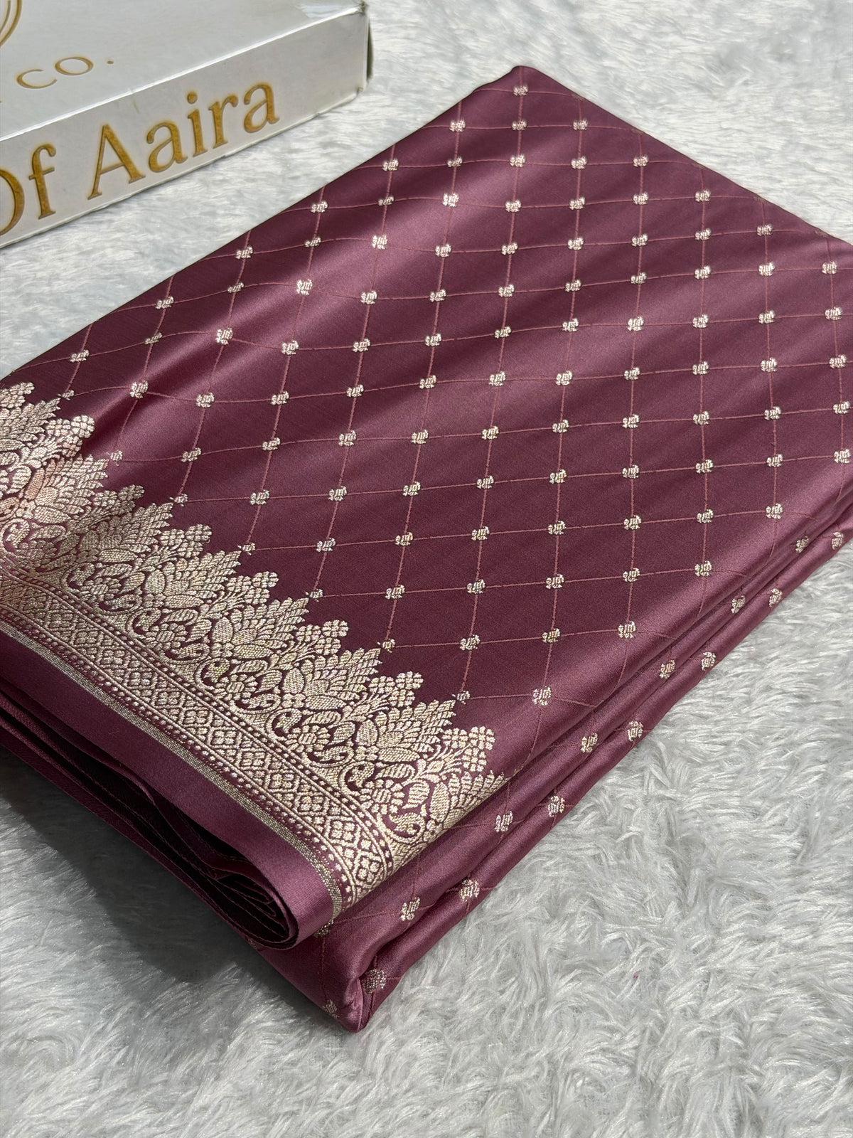 Banarasi Mashru Satin Silk Saree Tanchoi Pattern Mauve Pink Shades MSK20