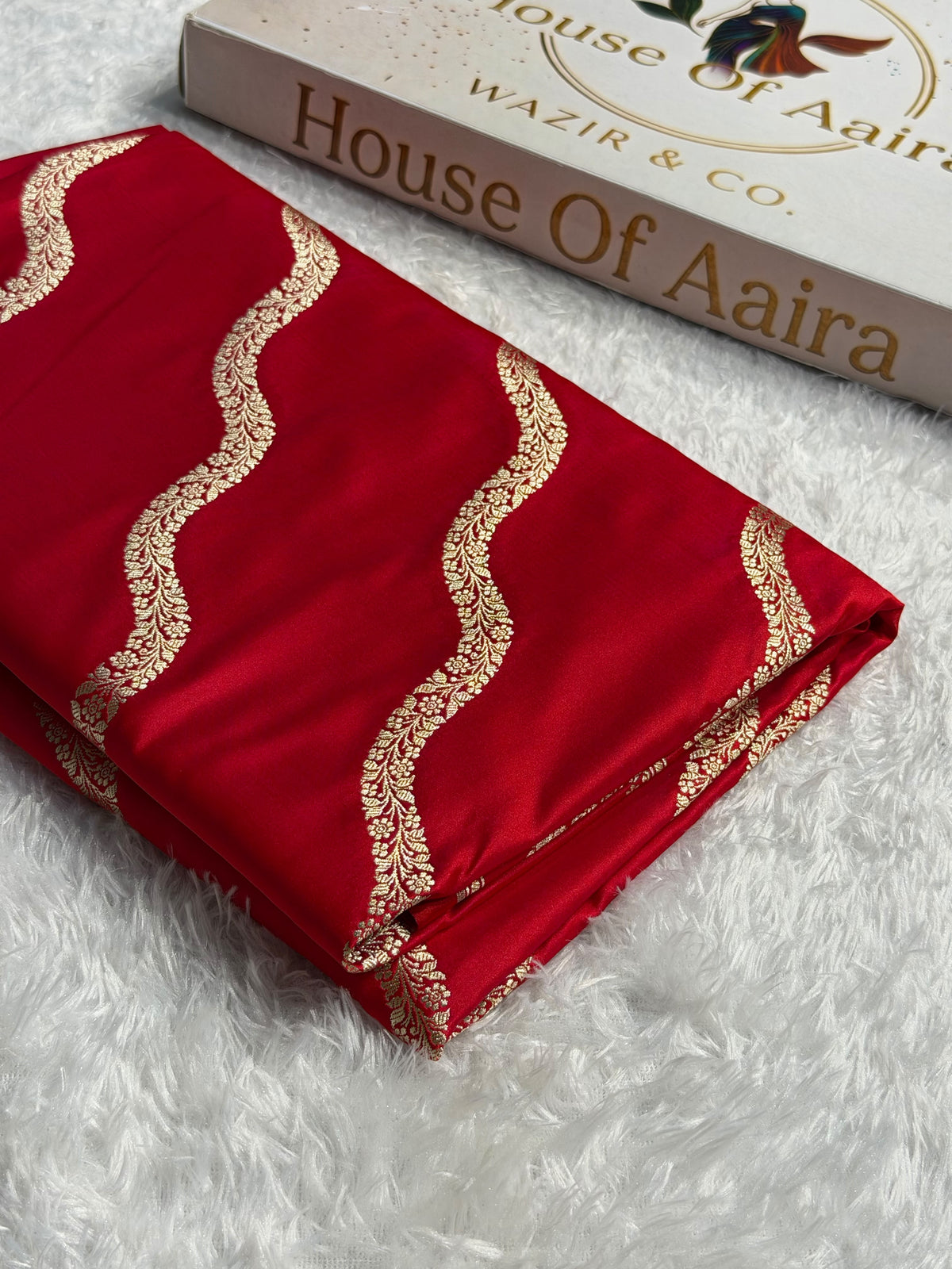 Banarasi Mashru Satin Silk Saree Cross Pattern Pinkish Red Shades MSK12