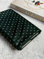 Banarasi Mashru Satin Silk Saree Booti Pattern Dark Bottle Green Shades MSK18