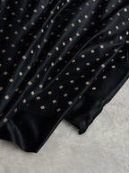 Banarasi Satin Katan Silk Saree Booti Pattern in Black Shades SK03