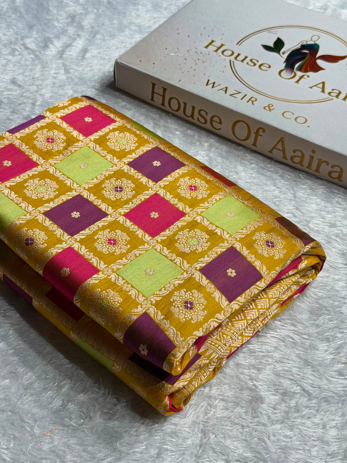 Banarasi Pure Katan Silk Saree with Minakari Rangkat Pattern in Multi Colour Shades PKM15