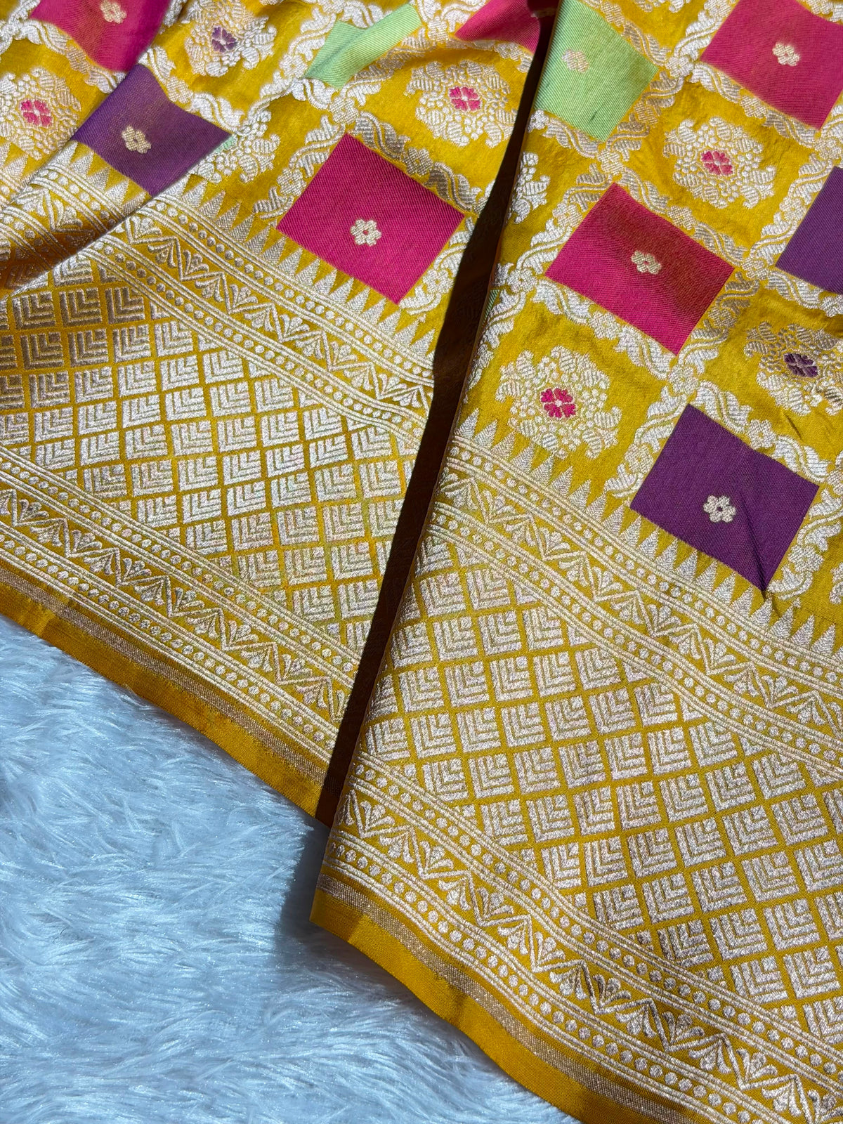 Banarasi Pure Katan Silk Saree with Minakari Rangkat Pattern in Multi Colour Shades PKM15