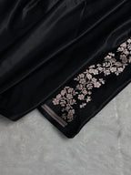Banarasi Mashru Satin Silk Saree Boota Pattern Black Shades MSK24