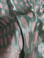 Banarasi Mashru Satin Silk Saree Cross Pattern Sea Green Shades MSK22