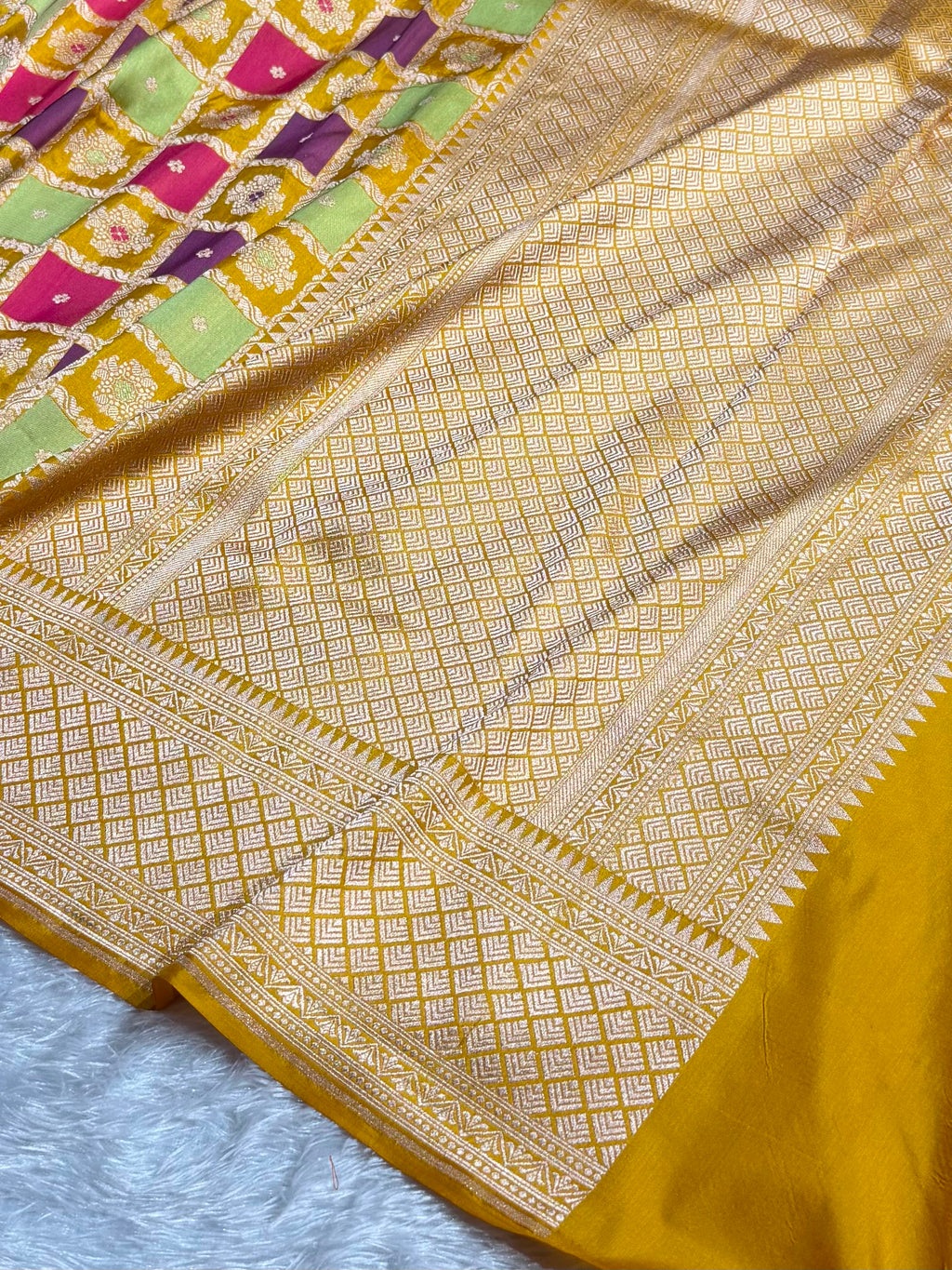 Banarasi Pure Katan Silk Saree with Minakari Rangkat Pattern in Multi Colour Shades PKM15