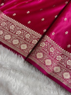 Banarasi Mashru Satin Silk Saree Booti Pattern Pink Shades MSK19