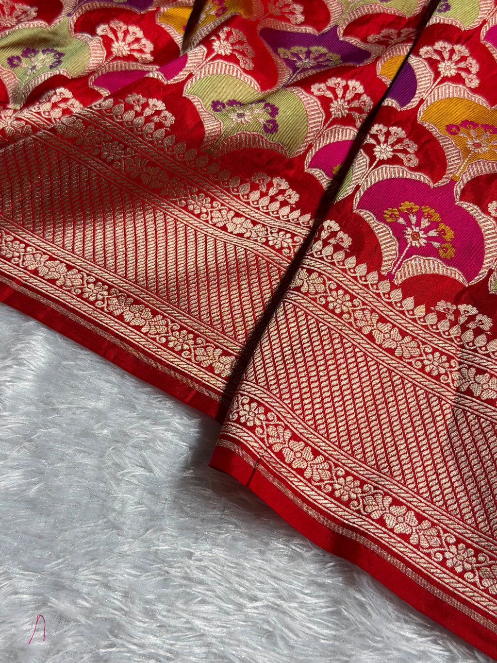 Banarasi Pure Katan Silk Saree with Minakari Rangkat Pattern in Multi Colour Shades PKM14