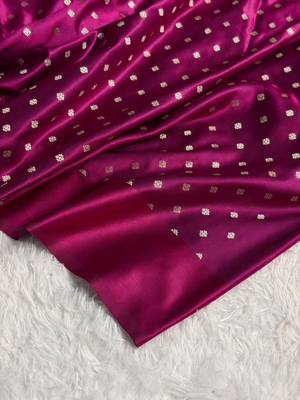 Banarasi Mashru Satin Silk Saree Booti Pattern Wine Shades MSK17