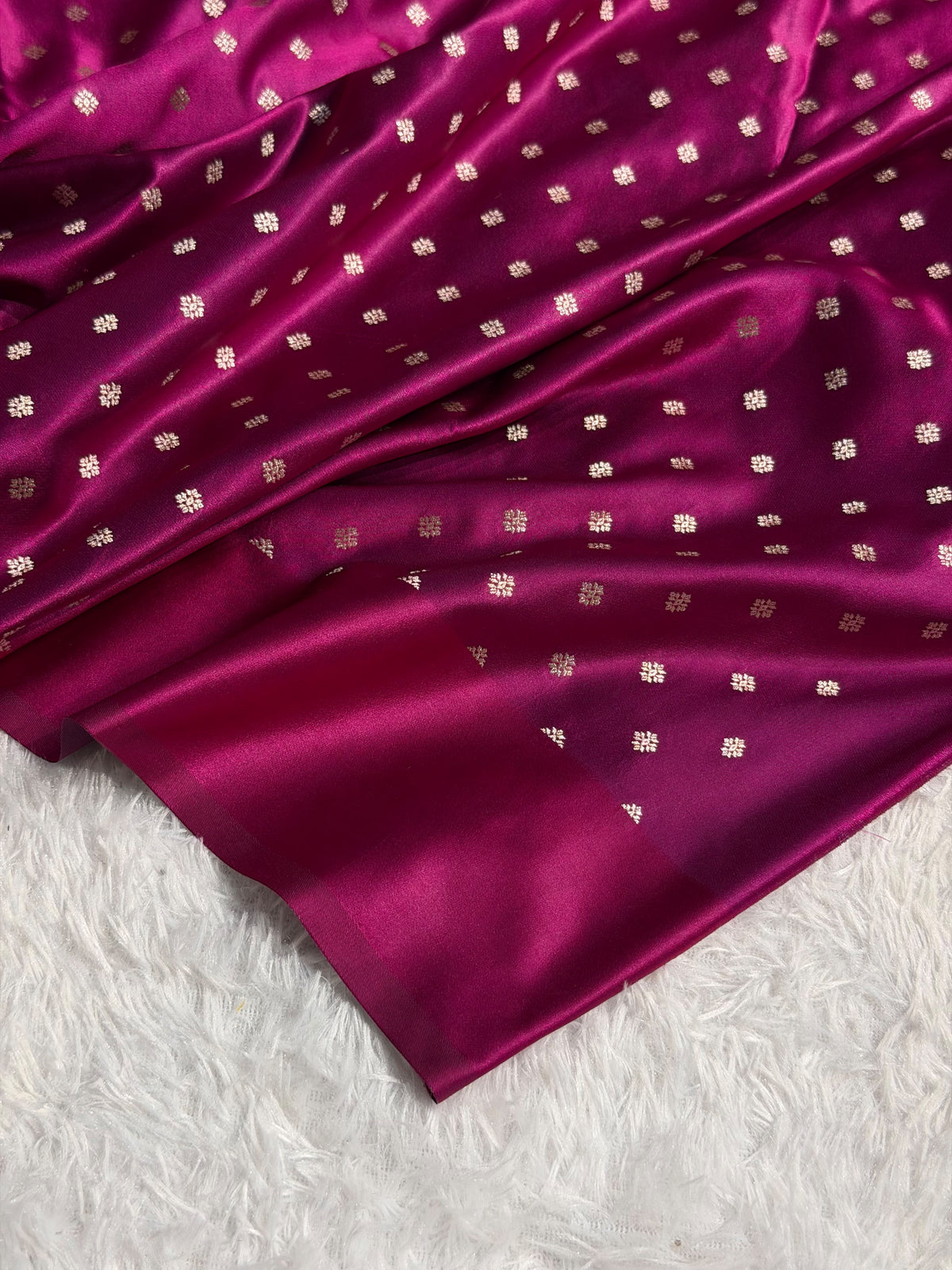 Banarasi Mashru Satin Silk Saree Booti Pattern Wine Shades MSK17