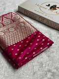 Banarasi Mashru Satin Silk Saree Booti Pattern Rani Shades MSK25