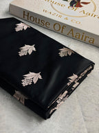 Banarasi Mashru Satin Silk Saree Boota Pattern Black Shades MSK24
