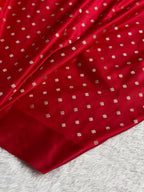 Banarasi Satin Katan Silk Saree Booti Pattern in Red Shades SK03