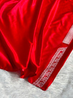 Banarasi Mashru Satin Silk Saree with Scallop Pattern In Red Shades MSC02