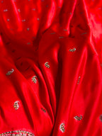 Bridal Banarasi Mashru Satin Silk Saree  Skirt Pattern with Swarovski Work BMSC02