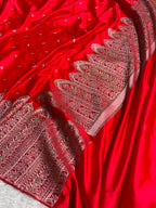 Bridal Banarasi Mashru Satin Silk Saree  Skirt Pattern with Swarovski Work BMSC02