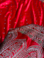 Bridal Banarasi Mashru Satin Silk Saree  Skirt Pattern with Swarovski Work BMSC02