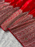 Bridal Banarasi Mashru Satin Silk Saree  Skirt Pattern with Swarovski Work BMSC02