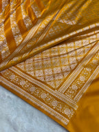 Banarasi Mashru Satin Silk Saree Cross Pattern MSK13