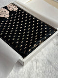 Banarasi Mashru Satin Silk Saree Booti Pattern in Black Shades MSK10