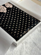 Banarasi Mashru Satin Silk Saree Booti Pattern in Black Shades MSK10