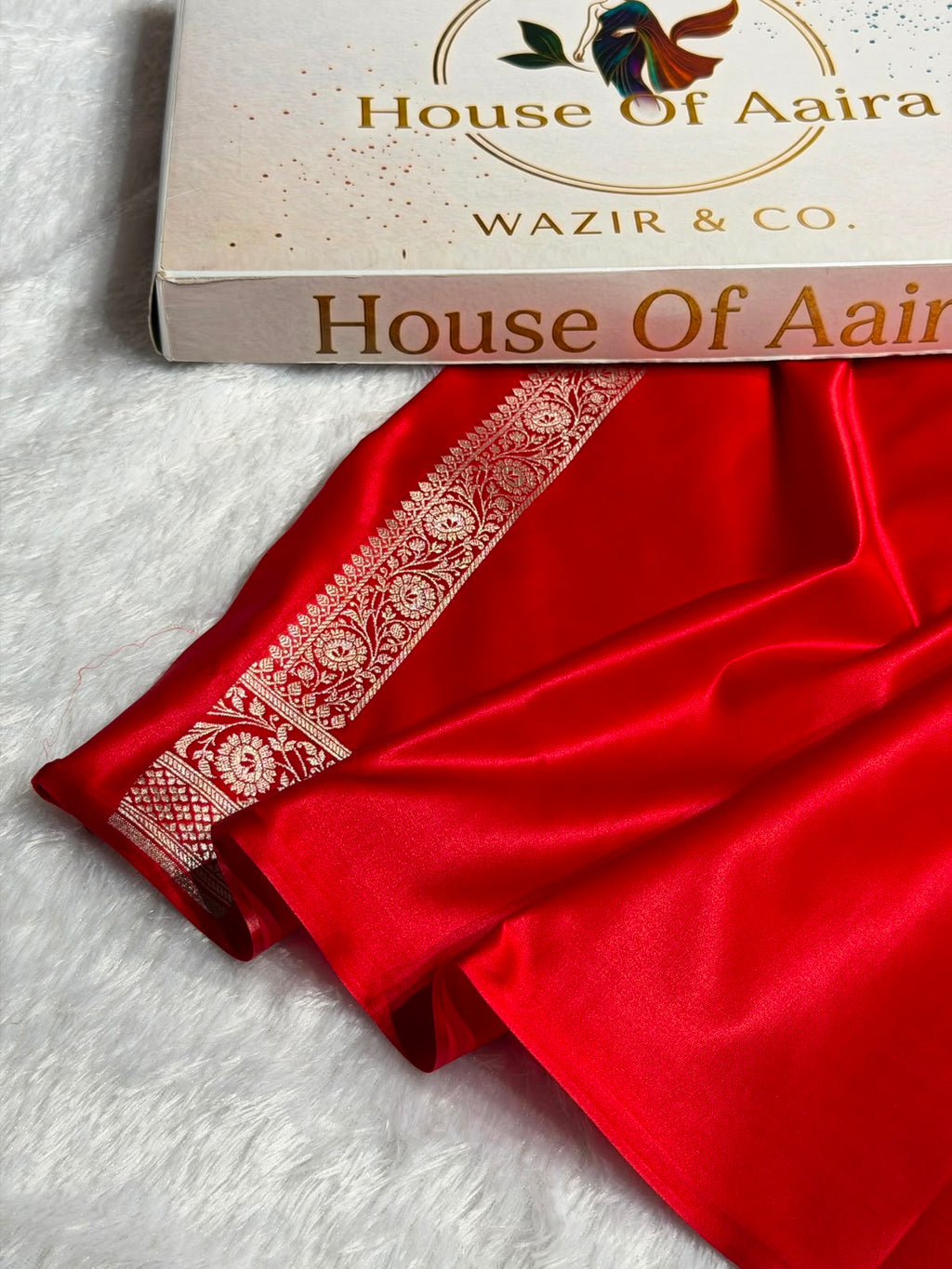Banarasi Mashru Satin Silk Saree Booti Pattern in Red Shades
