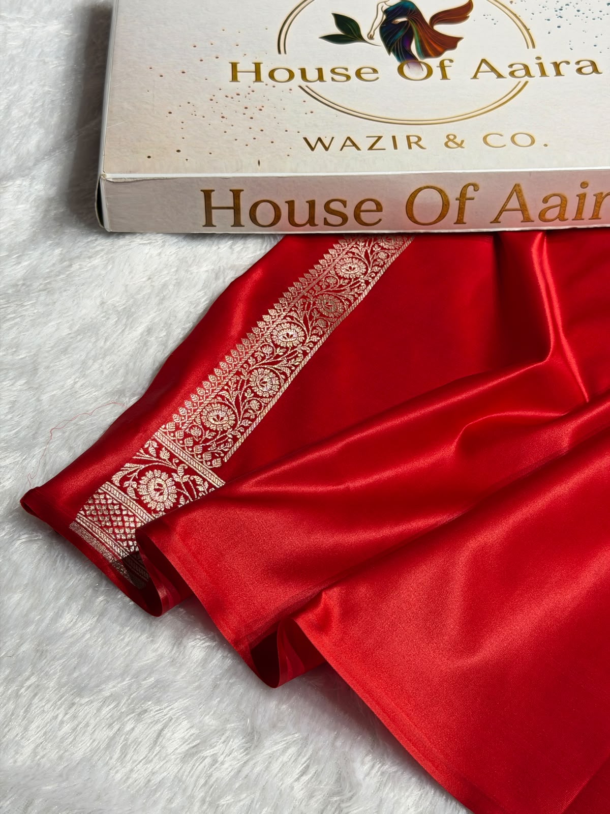 Banarasi Mashru Satin Silk Saree Booti Pattern in Red Shades