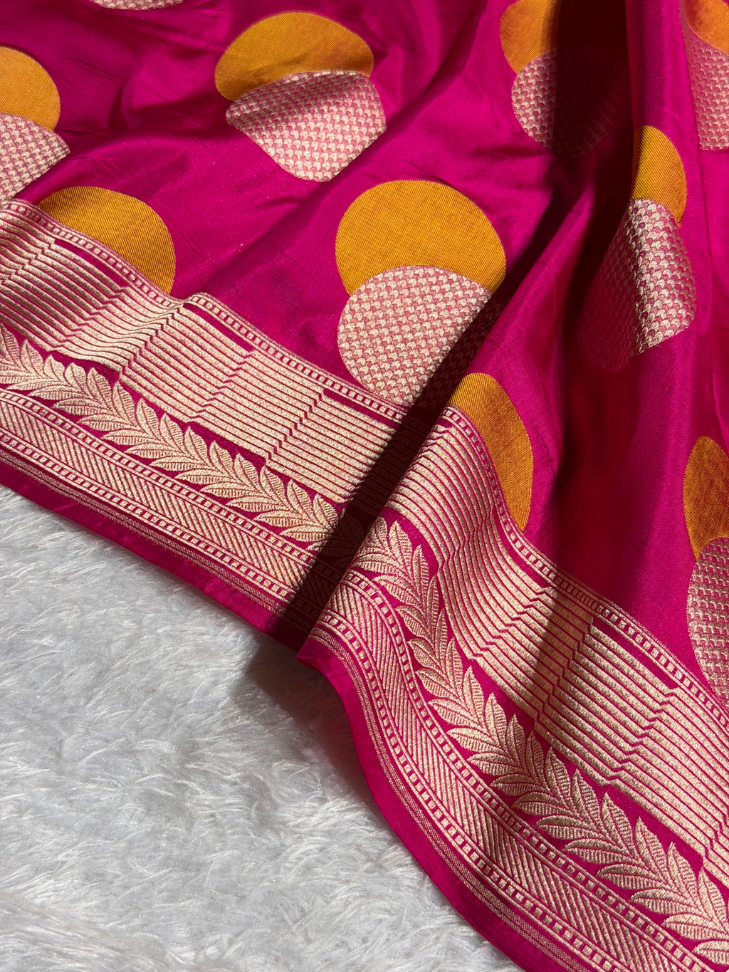 Banarasi Pure Katan Silk Saree with Minakari Ball Boota Pattern in Pink Shades PKM08