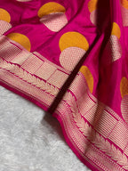 Banarasi Pure Katan Silk Saree with Minakari Ball Boota Pattern in Pink Shades PKM08
