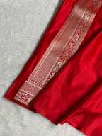 Banarasi Mashru Satin Silk Saree Boota Pattern Red Shades MSK15