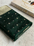 Banarasi Mashru Satin Silk Saree Tanchoi Pattern In Bottle Green Shades MSK36