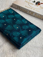 Banarasi Mashru Satin Silk Saree Tanchoi Pattern Peacock Shades MSK35