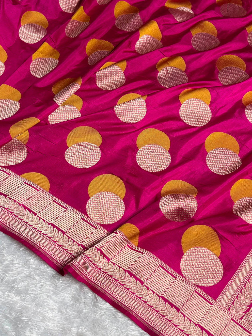 Banarasi Pure Katan Silk Saree with Minakari Ball Boota Pattern in Pink Shades PKM08