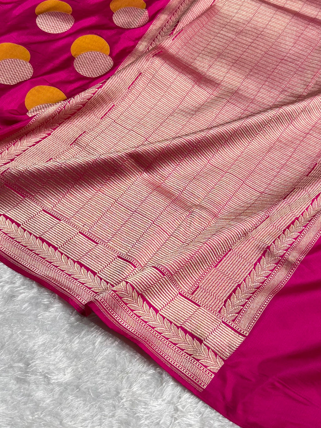 Banarasi Pure Katan Silk Saree with Minakari Ball Boota Pattern in Pink Shades PKM08