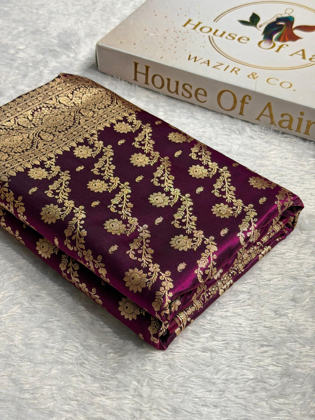 Banarasi Satin Silk Saree Jaal Pattern in Wine Shades SS13