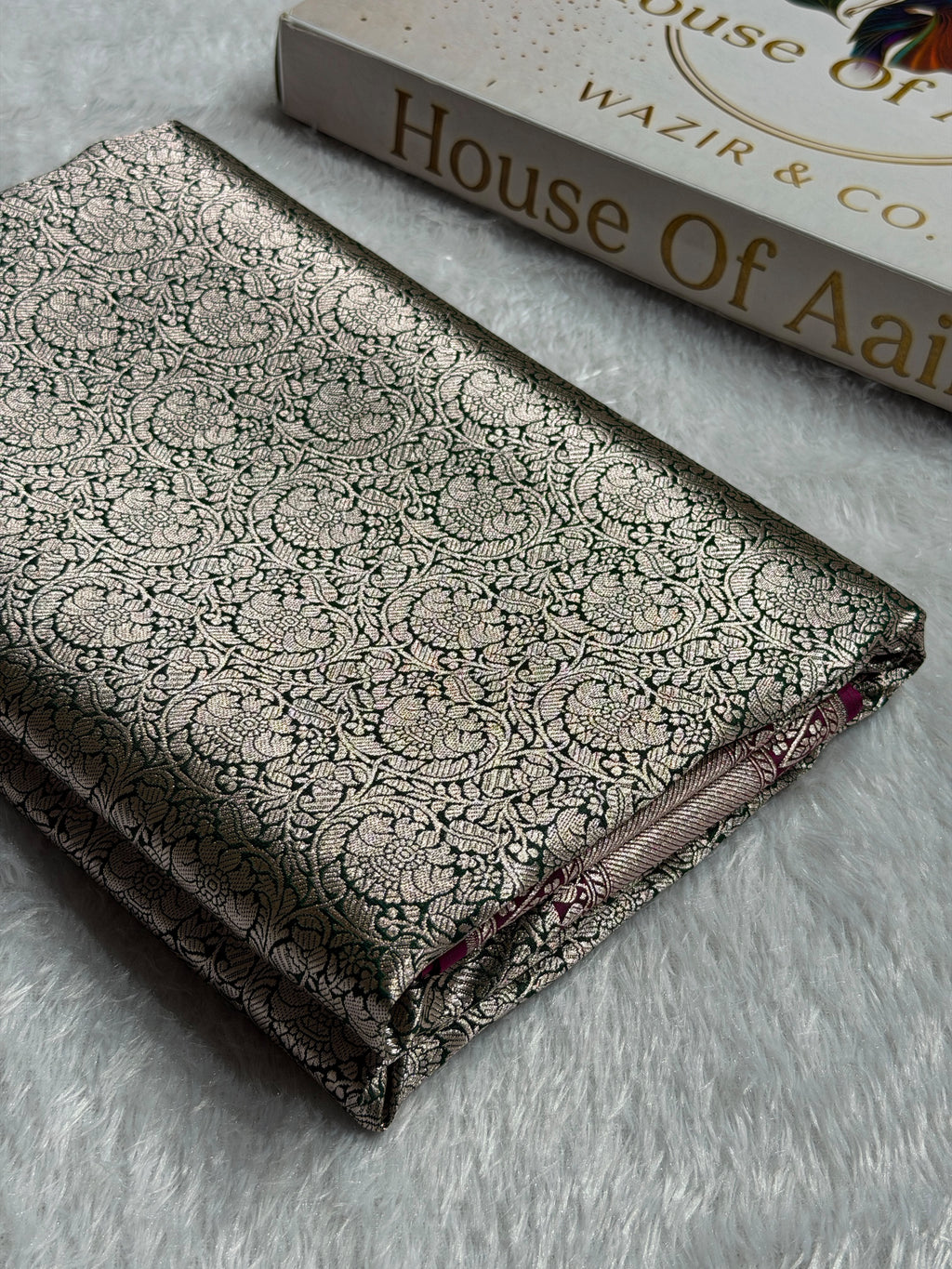 Banarasi Satin Katan Silk Saree Brocade Pattern in Rani Shades SK10