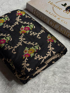 Banarasi Pure Katan Silk Saree with Minakari Jaal Pattern in Black Shades Shades PKM01