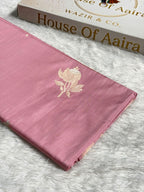 Banarasi Pure Katan Silk Saree Handwoven Kaduwa Boota Pattern with Minakari work in Baby Pink Shades PKH10