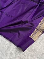 Banarasi Pure Katan Silk Saree Handwoven Kaduwa Boota Pattern with Minakari work in Purple Shades PKH09