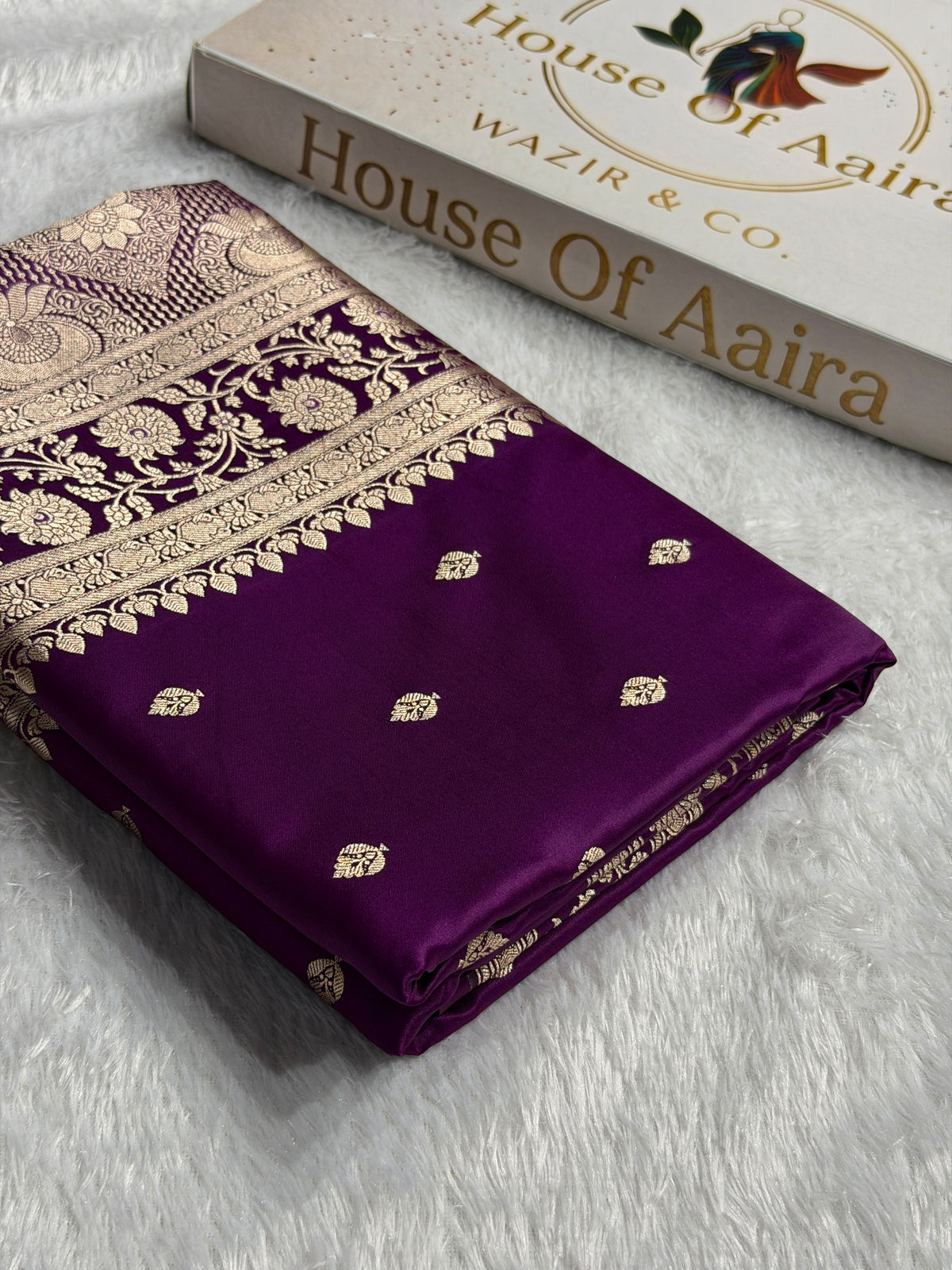 Banarasi Mashru Satin Silk Saree Booti Pattern Wine Shades MSK15