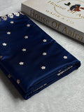Banarasi Mashru Satin Silk Saree Booti Pattern Navy Blue Shades MSK14